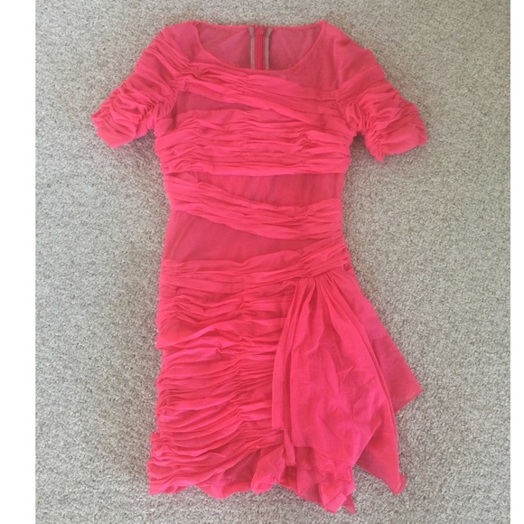 BCBGMAXAZRIA Runway fuchsia dress. Sz M - Picture 3 of 3